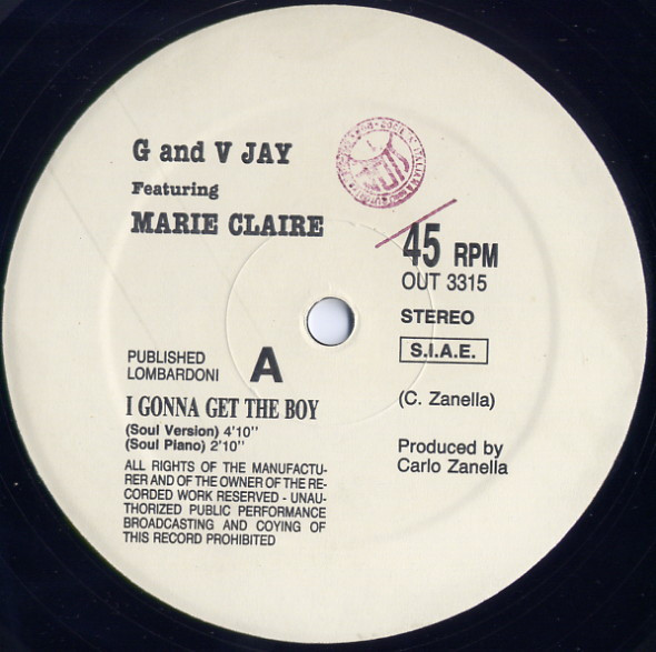 G & V Jay Featuring Marie Claire - I Gonna Get The Boy | Out (OUT 3315) - 2