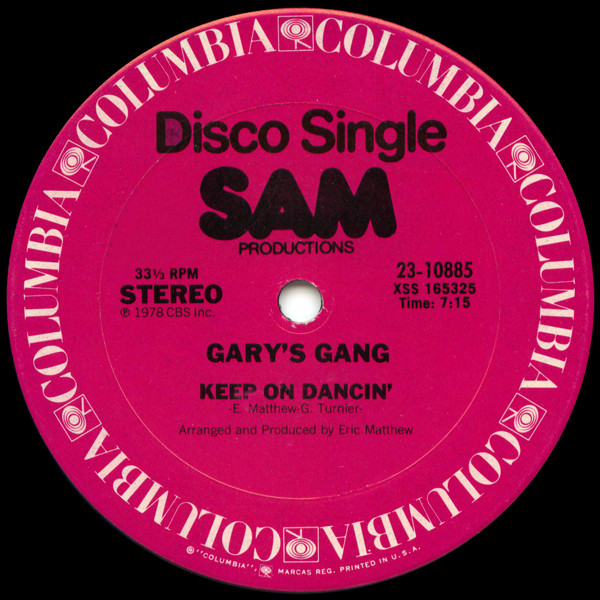 Gary's Gang - Keep On Dancin' / Do It At The Disco | Columbia (23-10885)