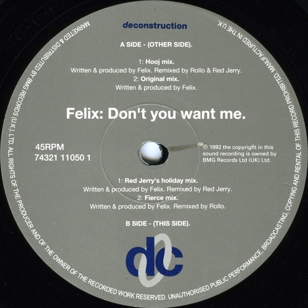 Don't You Want Me (Original Mixes And Remixes)