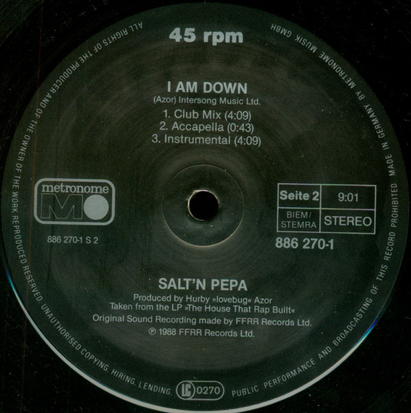 Salt 'N' Pepa / Antoinette - Push It (Remix) / Hit 'Em With This / I Am Down | Metronome (886 270-1) - 4