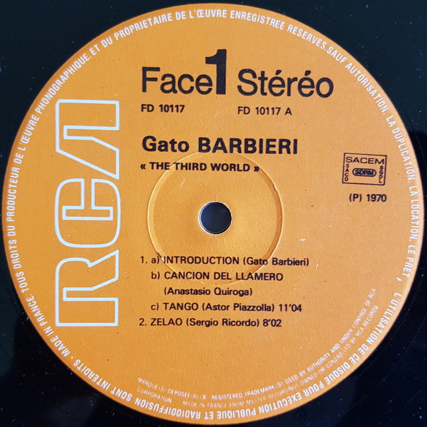 Gato Barbieri - The Third World | RCA (FD 10117) - 3