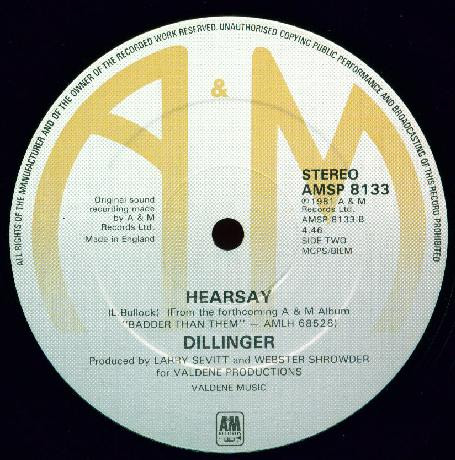 Dillinger - Melting Pot / Hearsay | A&M Records (AMSP 8133) - 4