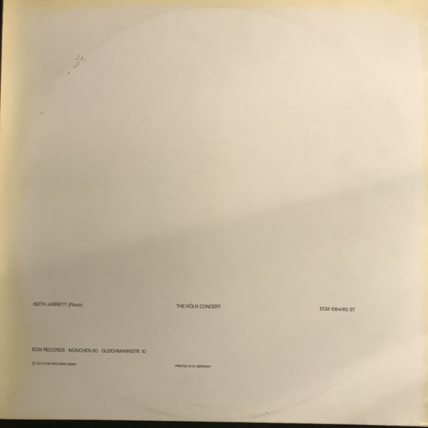 Keith Jarrett - The Köln Concert | ECM Records (ECM 1064/65 ST)