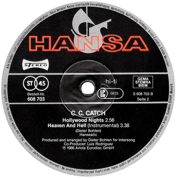 C.C. Catch - Heaven And Hell | Hansa (608 703) - 4 C.C. Catch - Heaven And Hell | Hansa (608 703) - 4