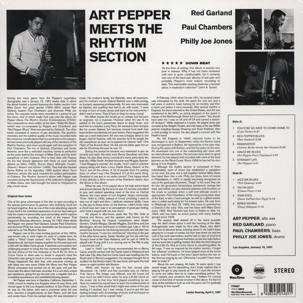 Art Pepper - Art Pepper Meets The Rhythm Section | WaxTime (771887) - 2 Art Pepper - Art Pepper Meets The Rhythm Section | WaxTime (771887) - 2