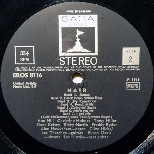 The Graham Walker Sound - Hair (The American Tribal Love-Rock Musical) | Saga Eros (EROS 8116) - 4