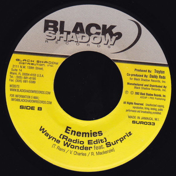 Wayne Wonder Feat Surprise - Enemies | Black Shadow Records (SUR032) - 2