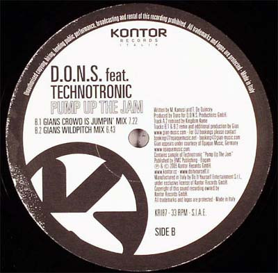 D.O.N.S. Feat. Technotronic - Pump Up The Jam | Kontor Records Italia (KRI87) - 2
