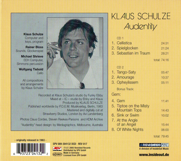 Klaus Schulze - Audentity (2CD - Deluxe Edition) [CD] | Revisited Rec. (REV 017) - 3