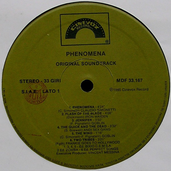 Various - Phenomena (Original Soundtrack) | Cinevox Record (MDF 33.167) - 3