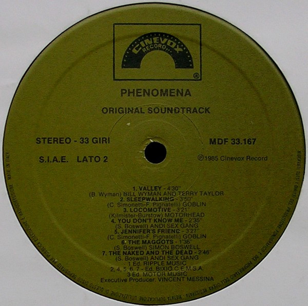 Various - Phenomena (Original Soundtrack) | Cinevox Record (MDF 33.167) - 4
