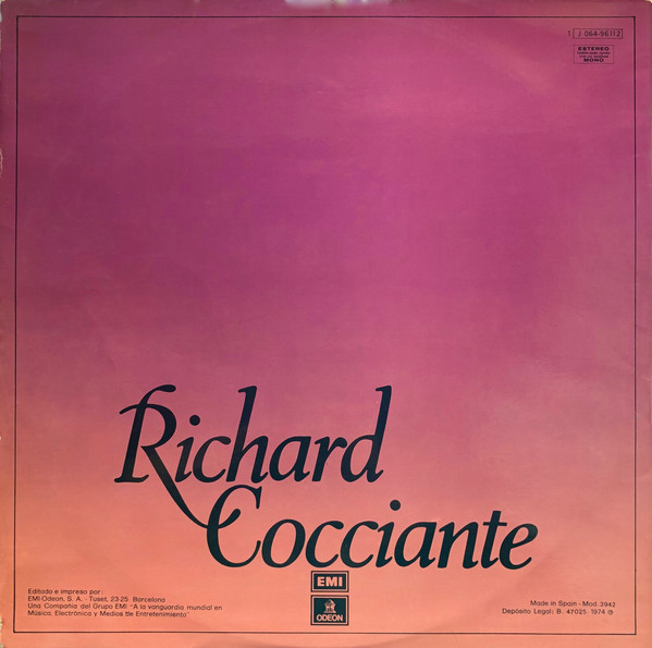 Riccardo Cocciante - Aqui | Odeon (1 J064-96.112) - 4