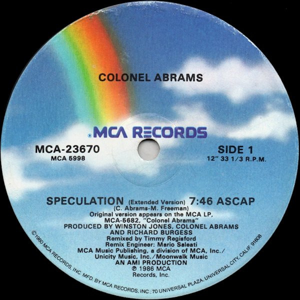 Colonel Abrams - Speculation | MCA Records (MCA-23670) - main Colonel Abrams - Speculation | MCA Records (MCA-23670) - main