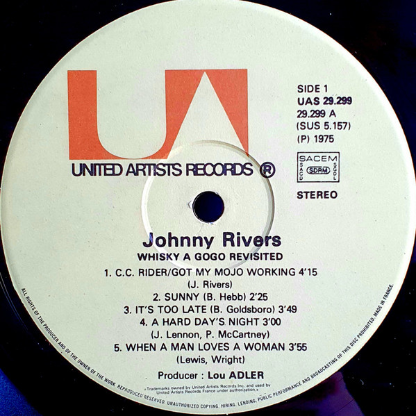 Johnny Rivers - Whisky A Go-Go Revisited | United Artists Records (UAS 29299) - 3 Johnny Rivers - Whisky A Go-Go Revisited | United Artists Records (UAS 29299) - 3