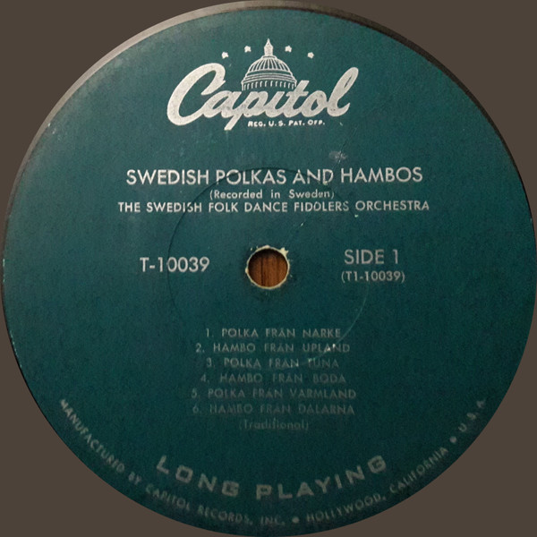 Karl Grönstedts Dragspelsorkester , Skansens Spelmanslag - Swedish Polkas And Hambos | Capitol Records (T10039) - 3