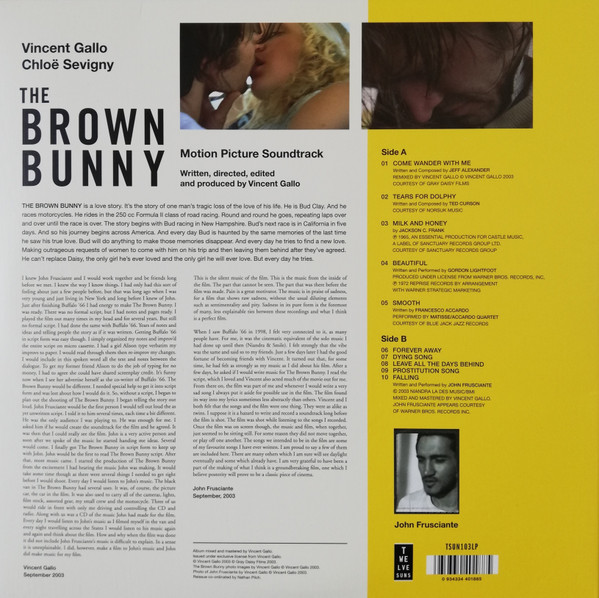 Various - The Brown Bunny (Motion Picture Soundtrack) | Twelve Suns (TSUN103LP) - 4 Various - The Brown Bunny (Motion Picture Soundtrack) | Twelve Suns (TSUN103LP) - 4