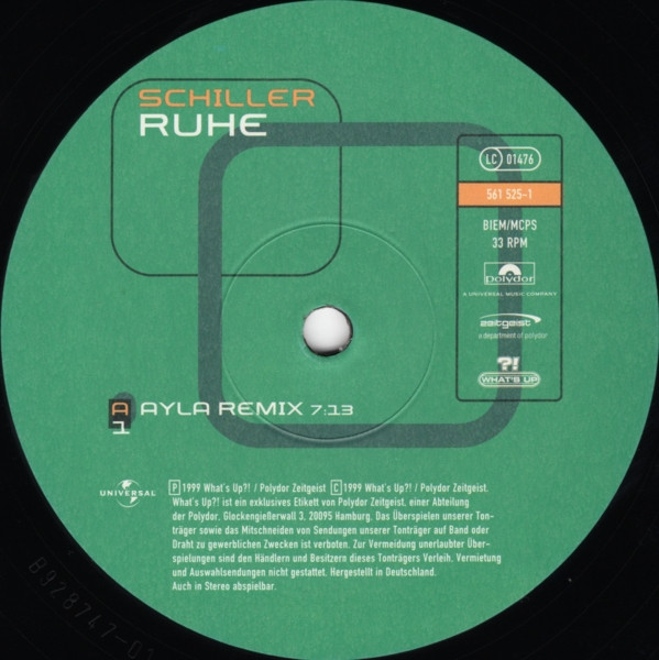Schiller - Ruhe | What's Up ?! (561 525-1) - 4