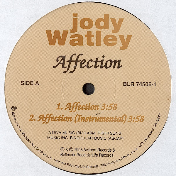 Jody Watley - Affection | Bellmark Records (BLR 74506-1)