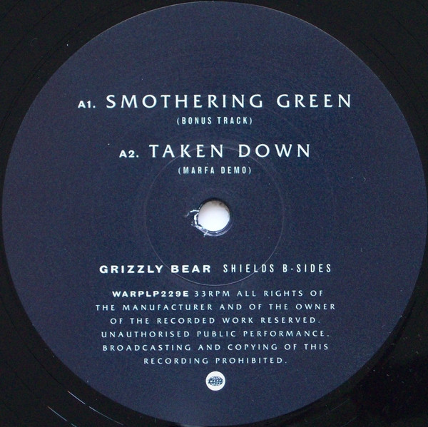 Grizzly Bear - Shields B-Sides | Warp Records (WARPLP229E)