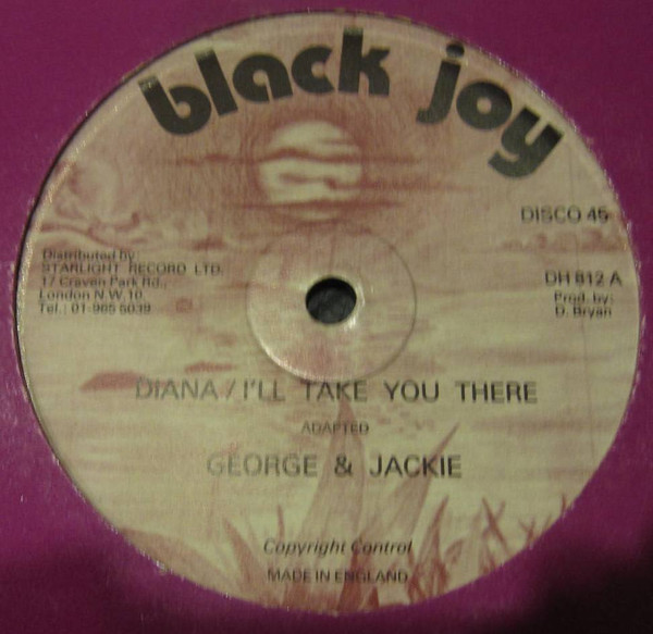 George Agard & Jackie Robinson / The Aggrovators - Diana / Moog In Bed | Black Joy (DH 812) - 2