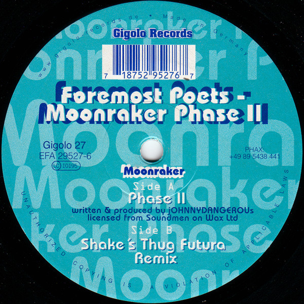 Foremost Poets - Moonraker Phase II | International Deejay Gigolo Records (Gigolo 27) - main Foremost Poets - Moonraker Phase II | International Deejay Gigolo Records (Gigolo 27) - main