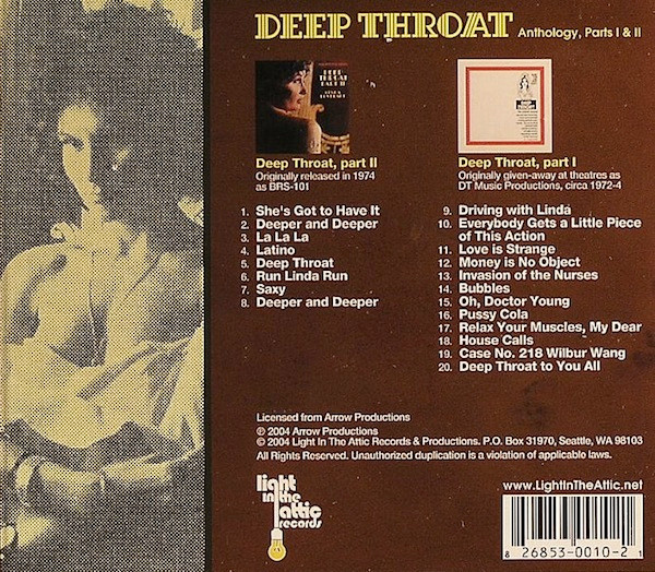 Various - Deep Throat (Anthology, Parts I & II) | Light In The Attic (LITA 010) - 2