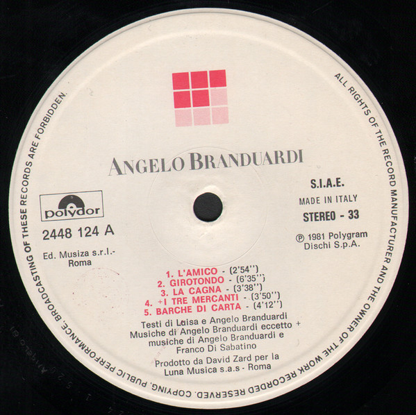 Angelo Branduardi - Angelo Branduardi | Polydor (2448 124) - 6
