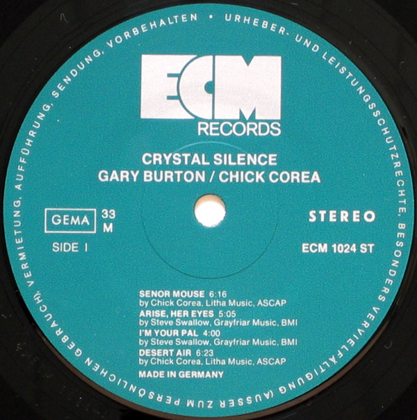 Gary Burton / Chick Corea - Crystal Silence | ECM Records (ECM 1024 ST) - 3 Gary Burton / Chick Corea - Crystal Silence | ECM Records (ECM 1024 ST) - 3