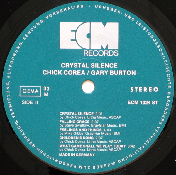 Gary Burton / Chick Corea - Crystal Silence | ECM Records (ECM 1024 ST) - 4 Gary Burton / Chick Corea - Crystal Silence | ECM Records (ECM 1024 ST) - 4