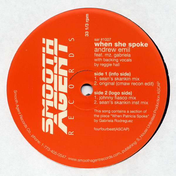 Andrew Emil feat. Mz. Gabriela - When She Spoke | Smooth Agent Records (sar #1007) - main Andrew Emil feat. Mz. Gabriela - When She Spoke | Smooth Agent Records (sar #1007) - main