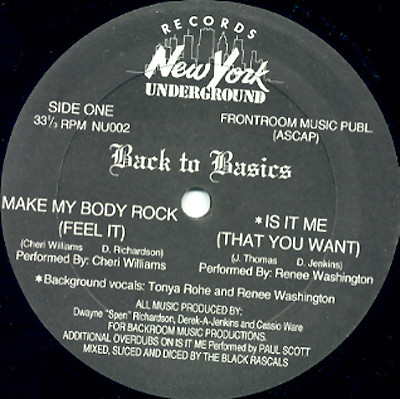 Various - Back To Basics | New York Underground Records (NU002) - 3 Various - Back To Basics | New York Underground Records (NU002) - 3