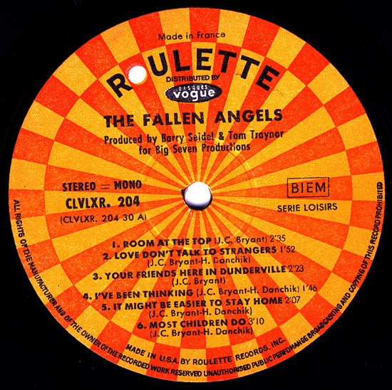 The Fallen Angels - The Fallen Angels | Roulette (CLVLXR 204) - 3