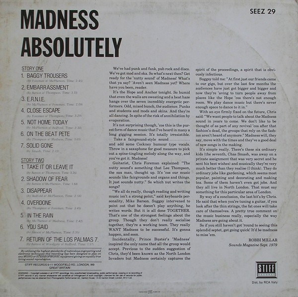 Madness - Absolutely | Stiff Records (SEEZ 29) - 2 Madness - Absolutely | Stiff Records (SEEZ 29) - 2