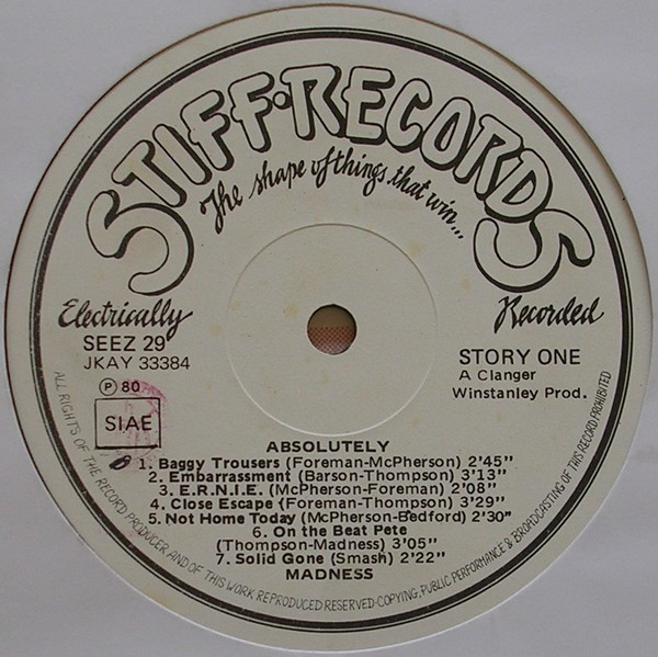 Madness - Absolutely | Stiff Records (SEEZ 29) - 3 Madness - Absolutely | Stiff Records (SEEZ 29) - 3