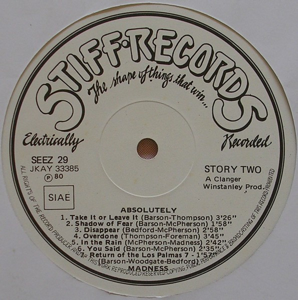 Madness - Absolutely | Stiff Records (SEEZ 29) - 4 Madness - Absolutely | Stiff Records (SEEZ 29) - 4