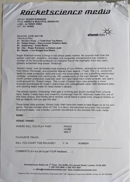 Roger Robinson - Armed & Beautiful (Remix EP) | Altered Vibes (AVR021) - 3 Roger Robinson - Armed & Beautiful (Remix EP) | Altered Vibes (AVR021) - 3