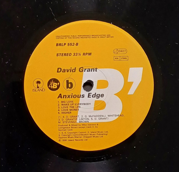 David Grant - The Anxious Edge | 4th & Broadway (BRLP 552) - 4
