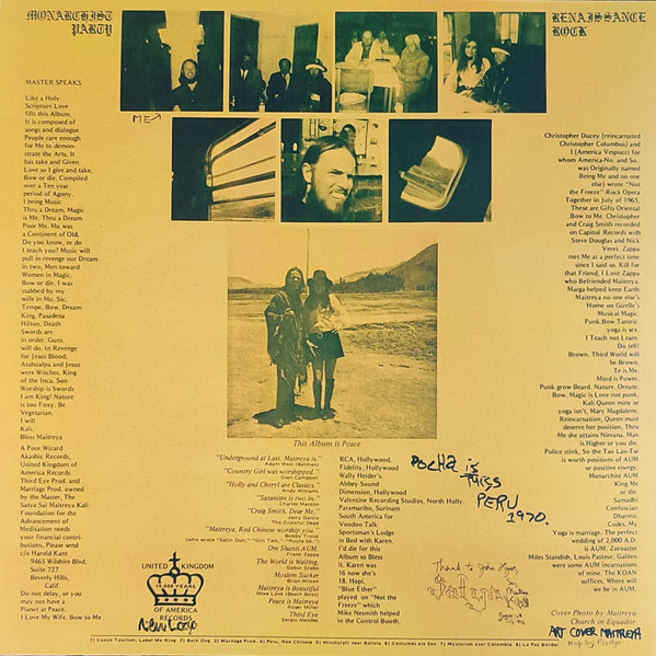 Satya Sai Maitreya Kali - Inca | United Kingdom Of America Records (CF-2964) - 2