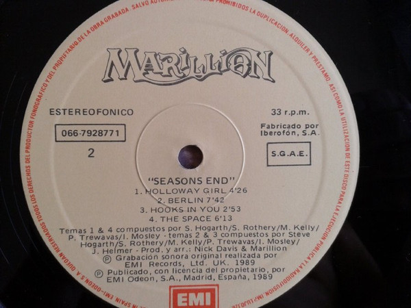 Marillion - Seasons End | EMI (066 79 2877 1) - 4