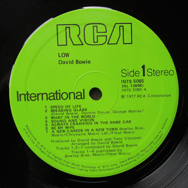 David Bowie - Low | RCA International (INTS 5065) - 3