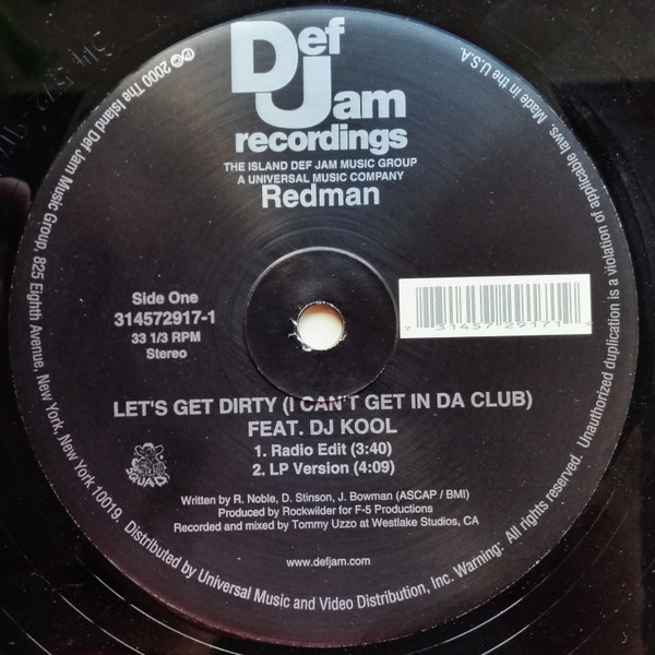 Redman Feat. DJ Kool - Let's Get Dirty (I Can't Get In Da Club) | Def Jam Recordings (314572917-1)