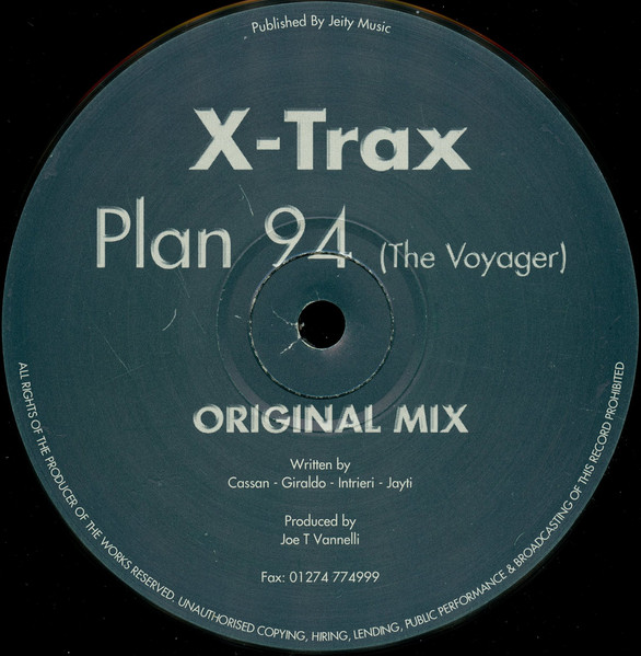 X-Trax - Plan 94 (The Voyager) | Pied Piper Records (PIED 007) - main