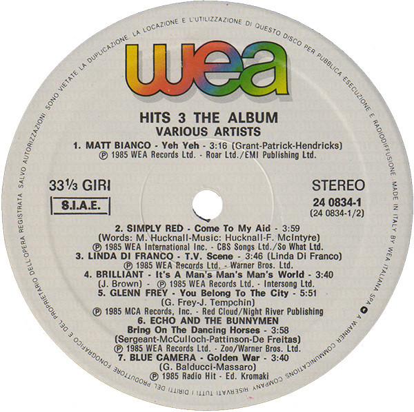 Various - Hits 3 - The Album | WEA (24 0834-1) - 3