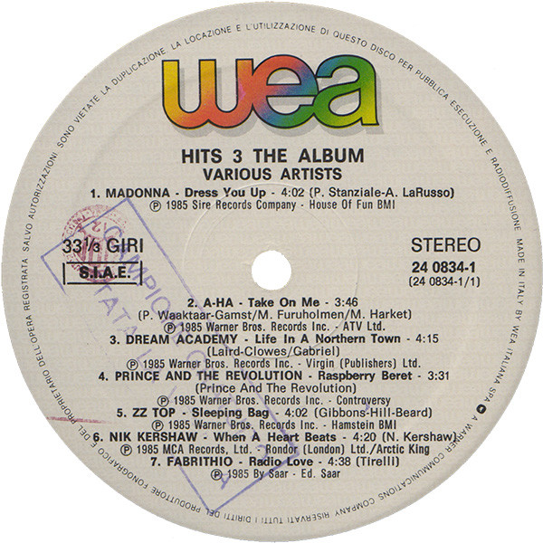 Various - Hits 3 - The Album | WEA (24 0834-1) - 4