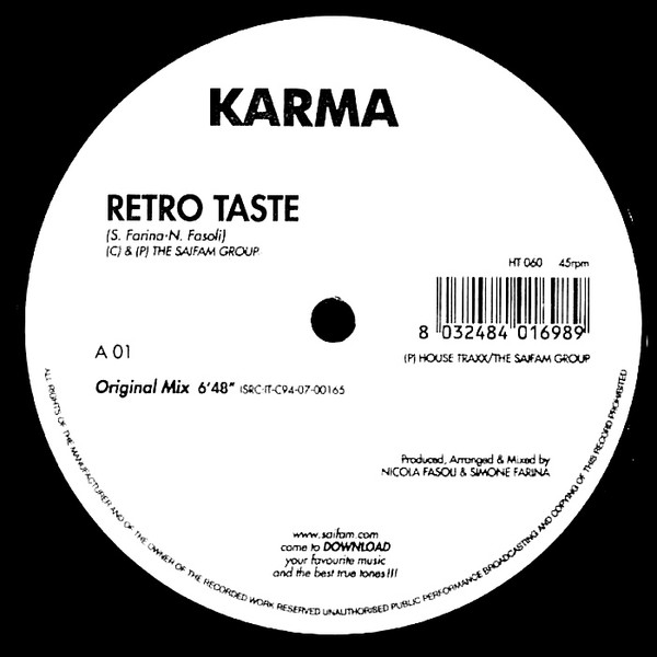 Karma - Retro Taste | House Traxx (HT 060)