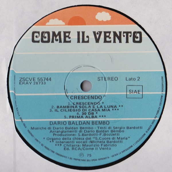 Dario Baldan Bembo - Crescendo | Come Il Vento (ZSCVE 55744)
