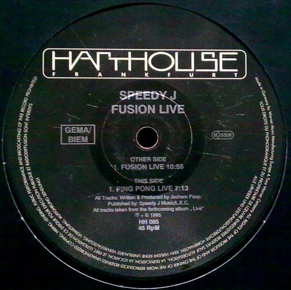 Speedy J - Fusion Live | Harthouse (HH 085) - 3