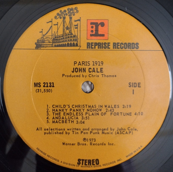 John Cale - Paris 1919 | Reprise Records (MS 2131) - 3
