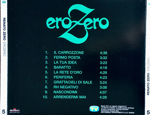 Renato Zero - EroZero | Sorrisi E Canzoni TV (GA80205) - 2
