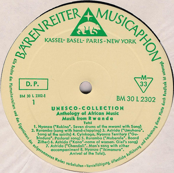 Tutsi / Hutu / Twa - Music From Rwanda | Bärenreiter-Musicaphon (BM 30 L 2302) - 3